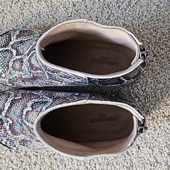 Zadig & Voltaire Multicolor Python Embossed And Suede Ankle Boots Size 38 - Picture 9 of 9